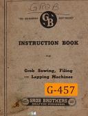 Grob Brothers NS-18, 10Speed, Band Saw, Operations Manual
